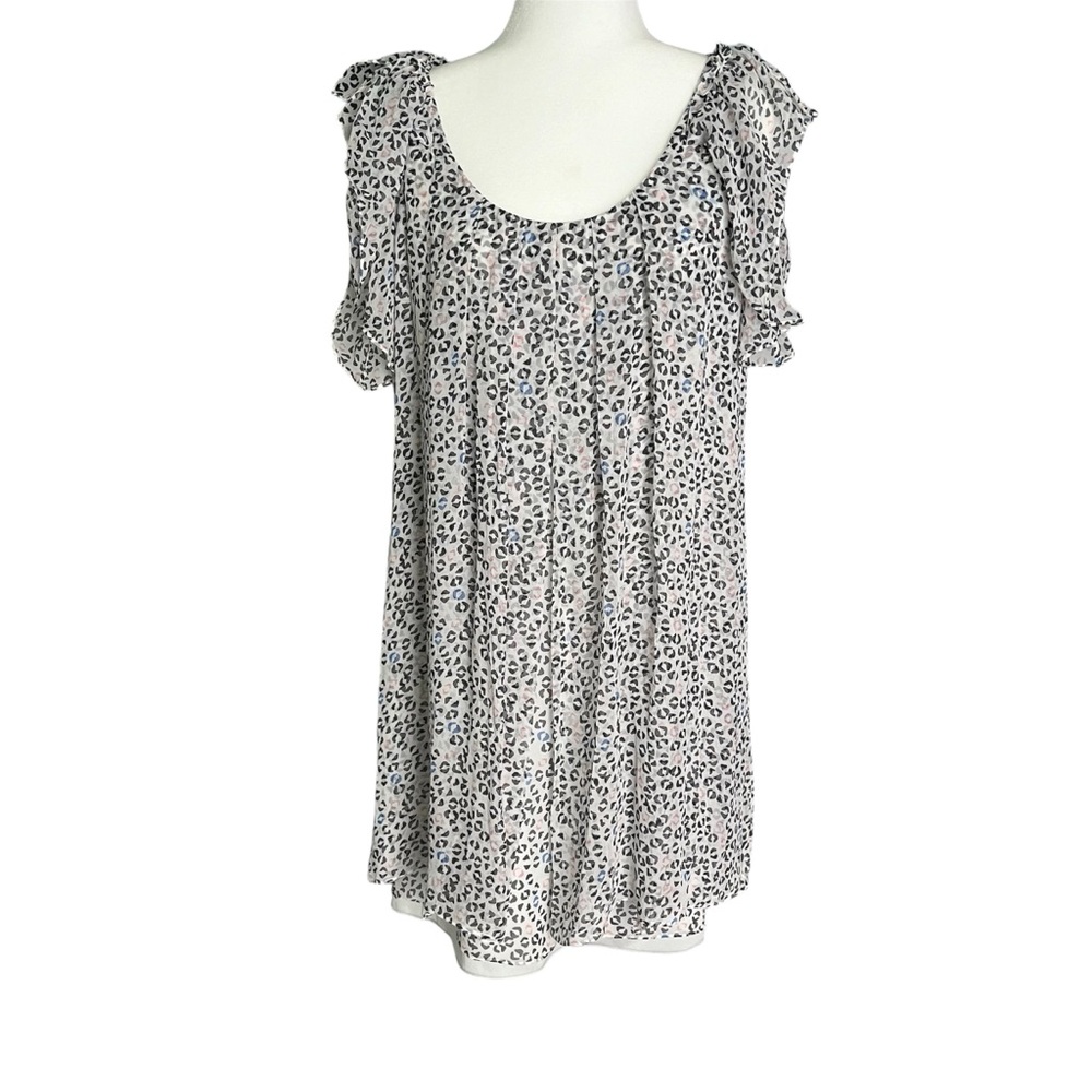 Diane von Furstenberg Daisy Dress Animal Print 100% silk White Black Sz 8